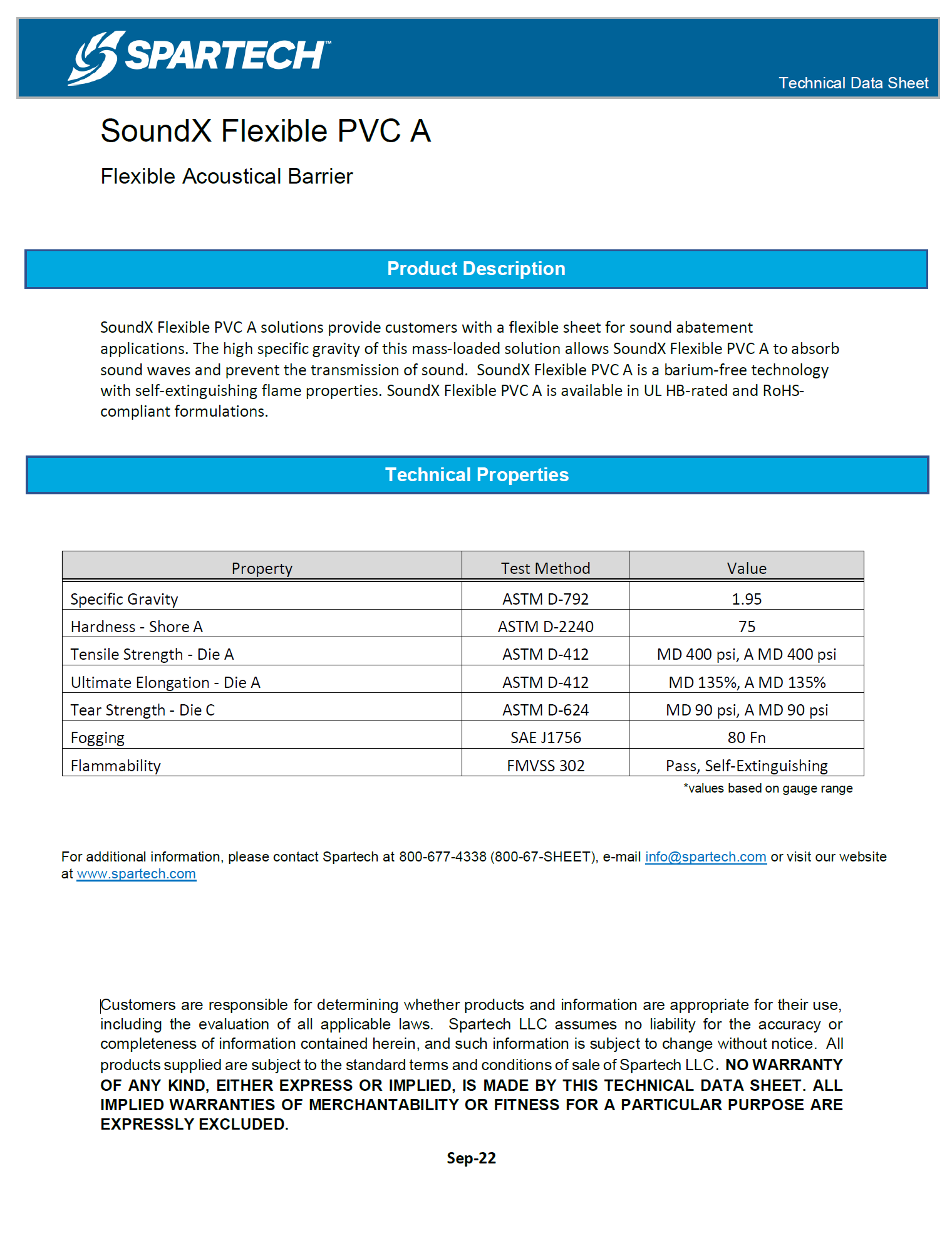 SoundX™ Flexible PVC A TDS